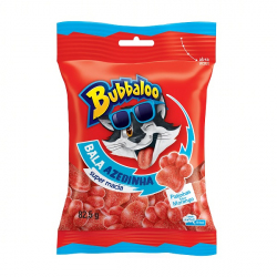 Bala Morango Azedinha Patinhas Bubbaloo Pacote 82,5g