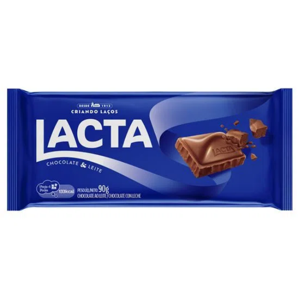 Tablete de Chocolate 90 Gramas Lacta ao Leite - Caboclo Distribuidor