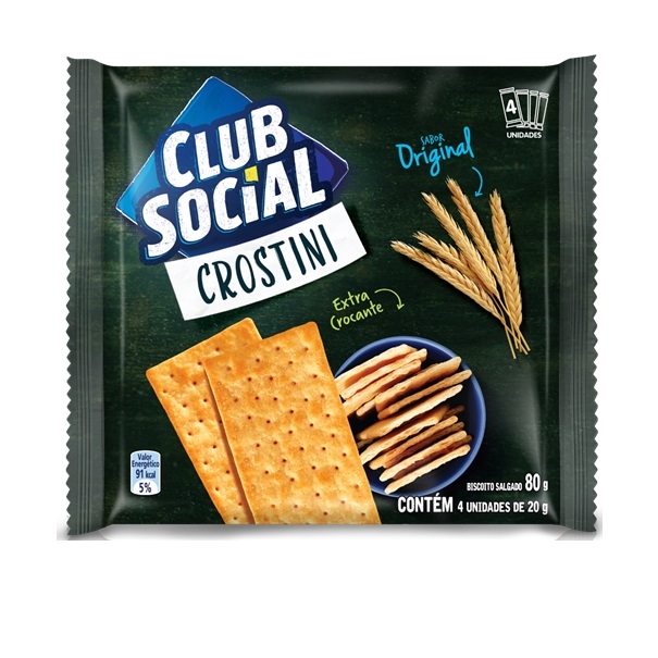 Biscoito Club Social Crostini Original (4X20G)