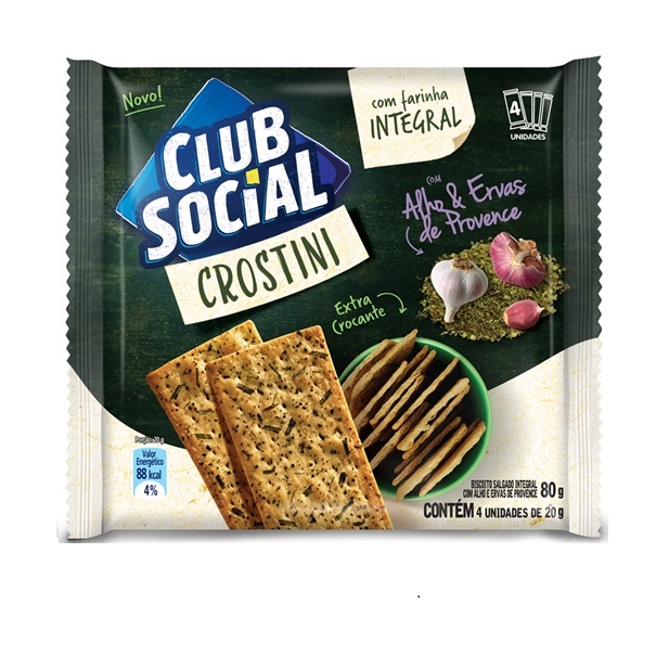 Biscoito Club Social Crostini Alho e Ervas (4X20G)