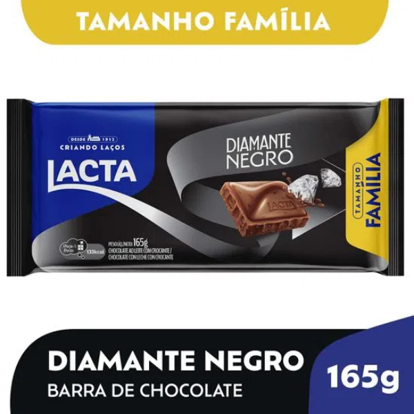 Tabua 165g Chocolate Lacta Diamante Negro