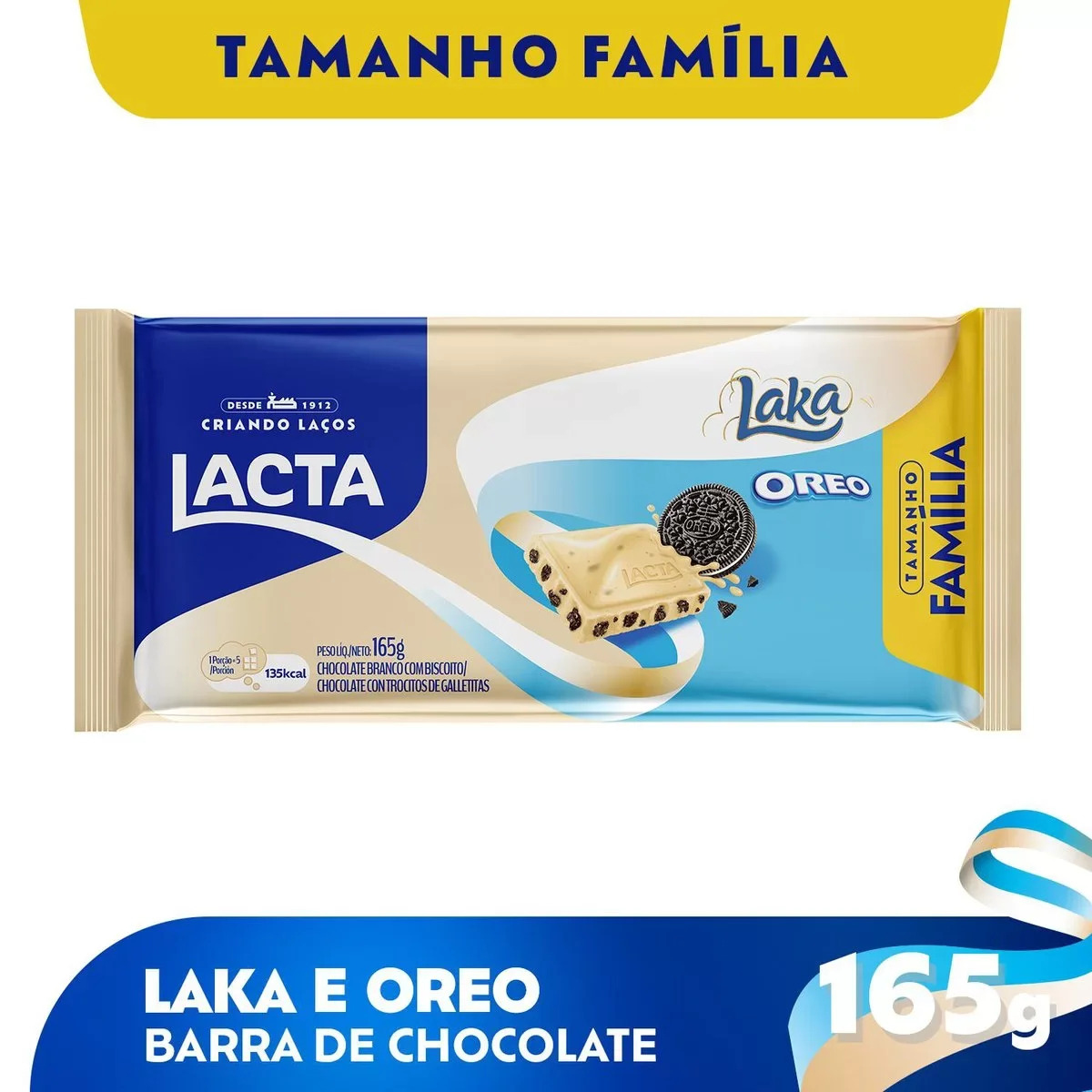 Tabua 165g Chocolate Lacta Laka Oreo - Caboclo Distribuidor