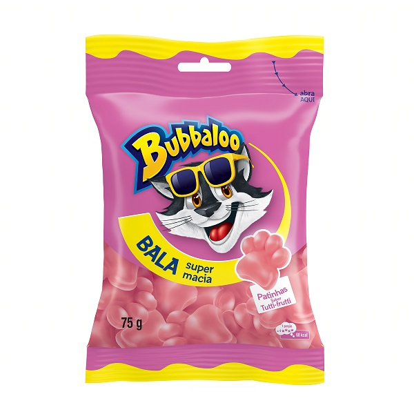 Bala Tutti Frutti Patinhas Bubbaloo Pacote 75g - Caboclo Distribuidor