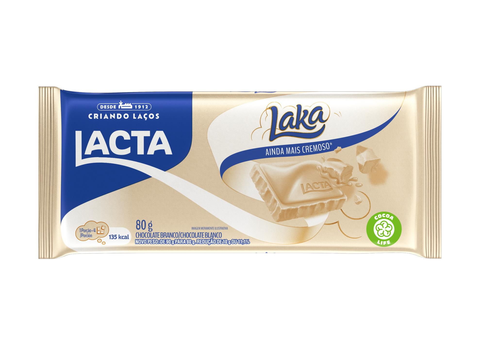 Tablete de Chocolate 80 Gramas Lacta Laka