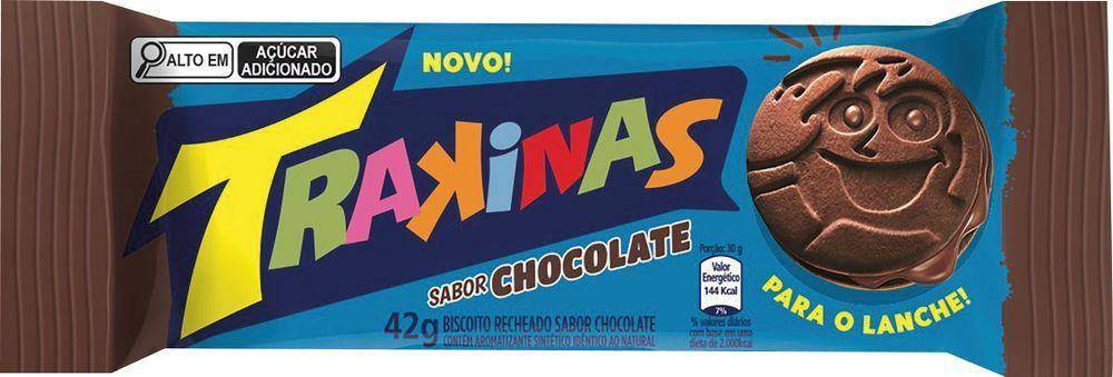 Biscoito Trakinas Recheado Chocolate 42g - Caboclo Distribuidor